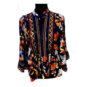 Jaase Floral Kimono Style Open Front Peplem Cardigan